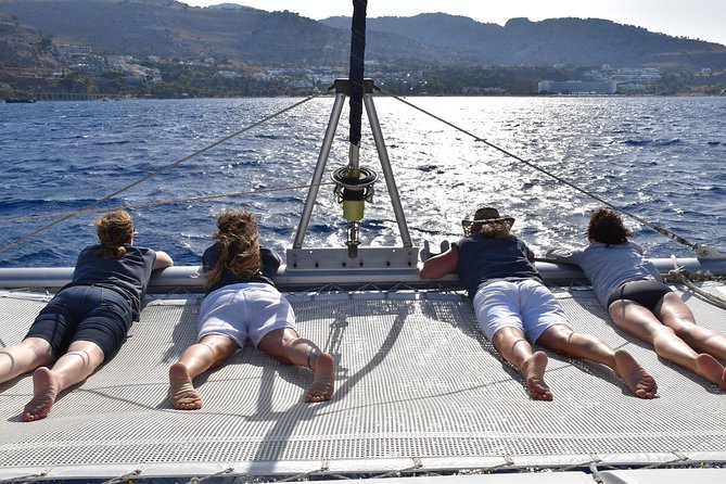 Private CATAMARAN daytrip - Lindos/ Rhodos with Lunch and drinks - Lunch and drinks onboard: more relaxing than you expect