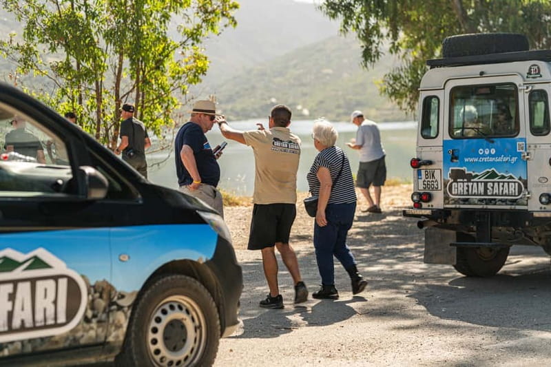 Rethymno: Full-Day Land Rover Safari to Preveli - Preveli Beach: swim in the Libyan Sea, with palms and a river feel