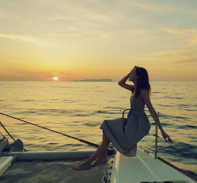 Rethymno: Sunset Catamaran Cruise - Sushi & Open Bar - Sea time checklist: SUP, snorkeling gear, noodles, and gentle fishing
