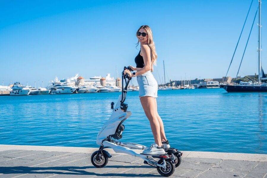 Rhodes: City Highlights and Medieval Town Trikke Tour - National Theater of Rhodes stop, a quick photo and orientation moment