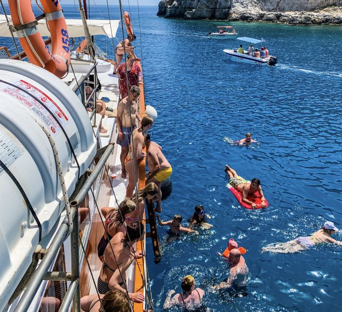 Rhodes: Cruise with 3 Stops, Lunch and Unlimited Drinks - Stop 2, Afandou Beach: quiet time, lunch energy, and optional water fun