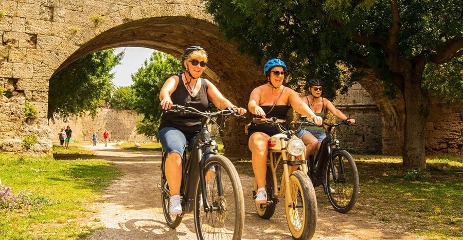 Rhodes: E-bike Highlights Sunset or Morning Photo Tour - Palace of the Grand Master area, where the buildings start telling a story