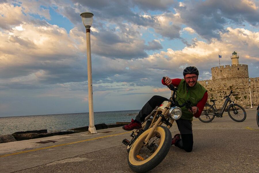 Rhodes: E-bike Highlights Sunset or Morning Photo Tour - The windmills, St. Nicholas fortress, and where the Colossus once stood