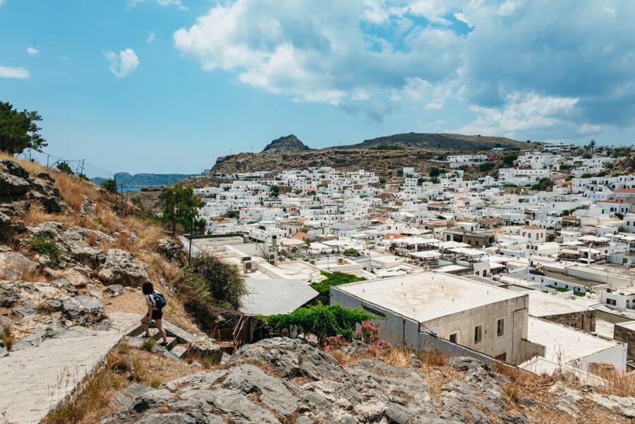 Rhodes: Guided Bus Tour to Lindos Village & Seven Springs - The optional Acropolis of Lindos: ruins, big views, and a time-saving ticket