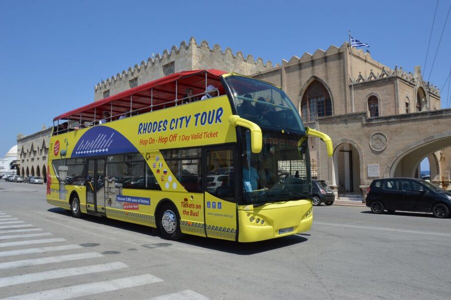 Rhodes: Hop-on Hop-off Bus and Submarine Tour - Poseidon Submarine Tour: Clear Views, Underwater Windows, and a Diver Feeding Fish