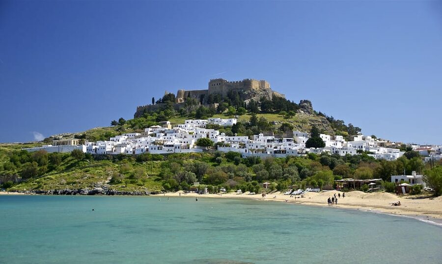 Rhodes: Lindos Cruise with 2 Swim Stops - Lindos Village Free Time: White Streets, Acropolis Views, and Lunch at Your Pace