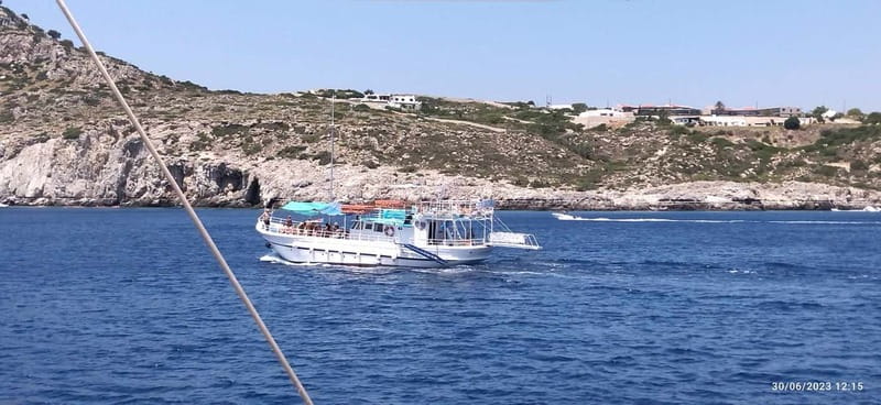 Rhodes: Pleasure Cruise for Swimming and Snorkeling - On board for a half-day of sea time, not a fancy resort