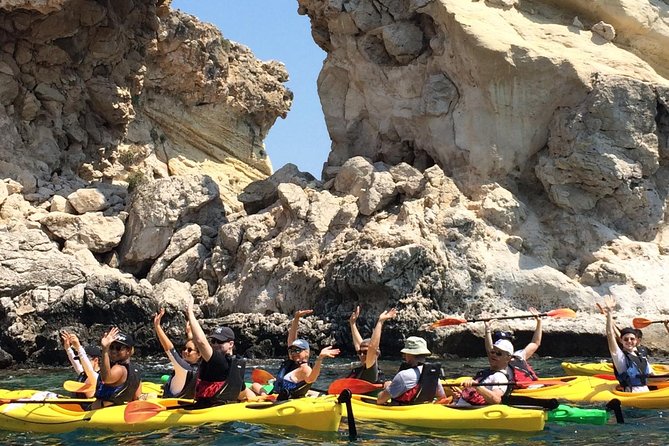 Rhodes Sea Kayaking Adventure small groups incl.Transfer & snack - Stop 3: Archangelos Castle and the three crosses port moment