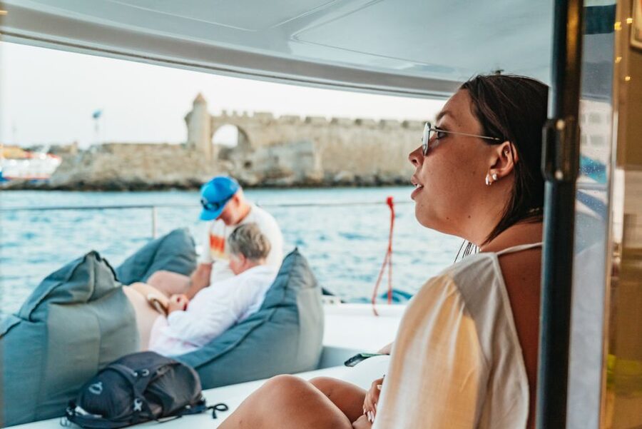 Rhodes: Sunset Catamaran Cruise with Dinner Buffet & Drinks - Unlimited Drinks and Onboard Music: The Vibe, Not Just the Food