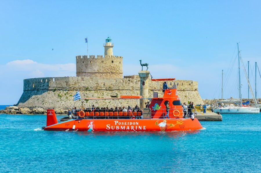 Rhodes Town: Submarine Cruise with Underwater Views - Entering Mandraki Harbour: the Rhodes submarine cruise vibe