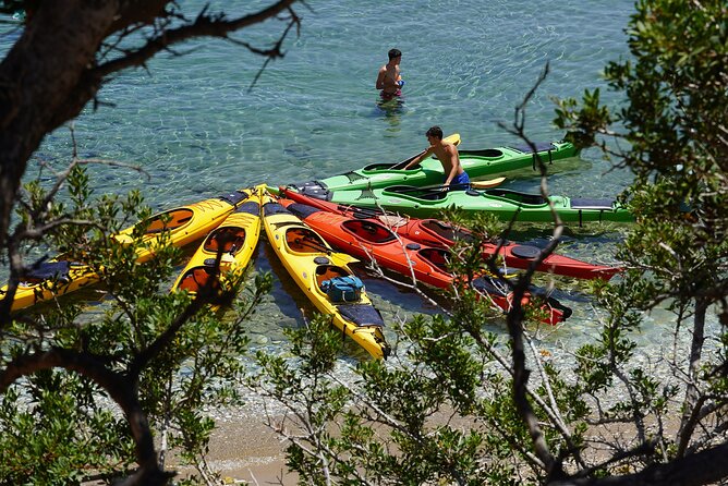 Rina Cave Sea Kayak Tour with Snorkeling and Picnic - Rhina Cave on the water, stalactites, birds, and clear conditions