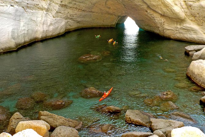 Round of Milos and Poliegos Sailing boat snorkelling cruise - Gerakas and lunch: swim time plus a meal break