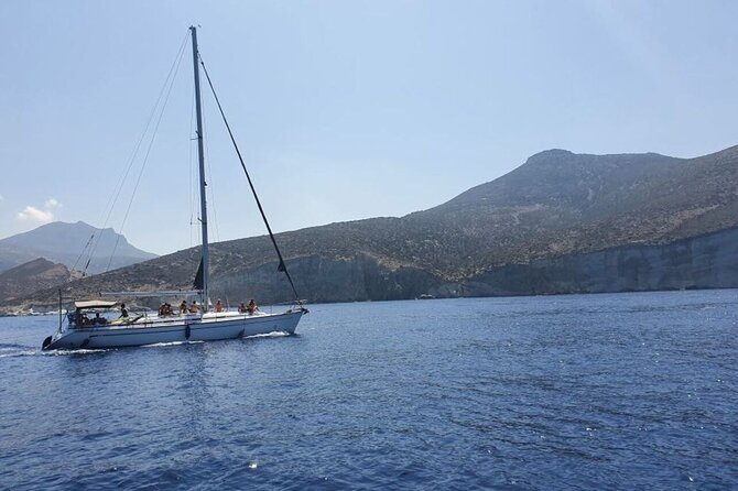 Sailing Boat Small Group Kleftiko and Sikia Cave West of Milos - Kalogries Beach: a remote warm-up swim