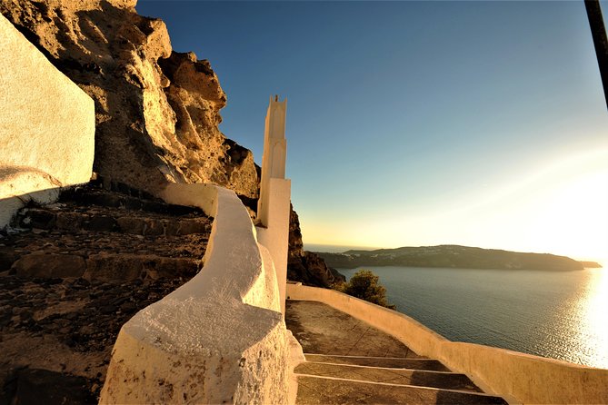 Santorini 3-Winery Tour with 12 Wine Tastings and Oia Sunset - Oia Main Street sunset: where the route ends and the magic starts