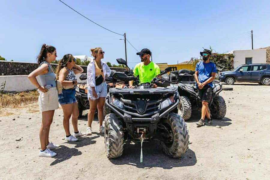 Santorini: ATV Quad Bike Tour with Lunch and Pickup - Lunch with ouzo-raki or wine: what included means on this tour