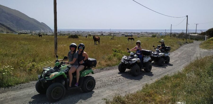 Santorini: ATV-Quad Experience Tour + Transportation - Megalochori: windmills, vineyards, and a tasting that breaks up the ride