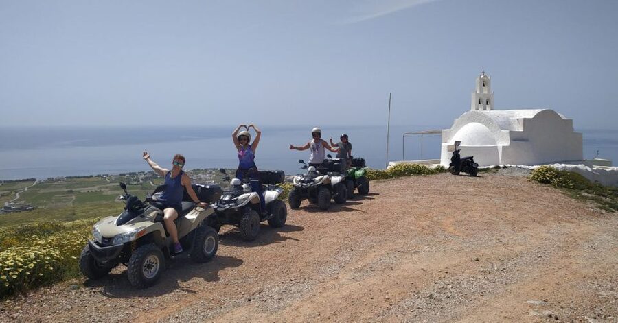 Santorini: ATV-Quad Experience Tour + Transportation - Caldera rim riding, volcano views, and a chapel in a hidden cave