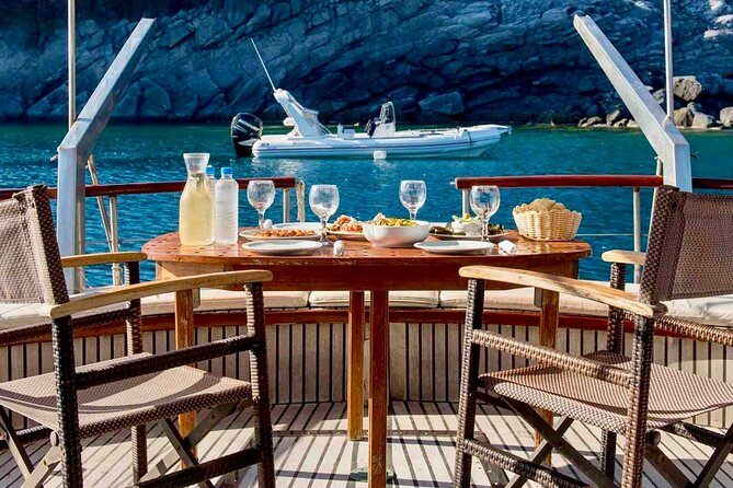 Santorini Caldera Day Traditional Cruise with Meal and Drinks - The Santorini caldera, from sea level, in about five hours