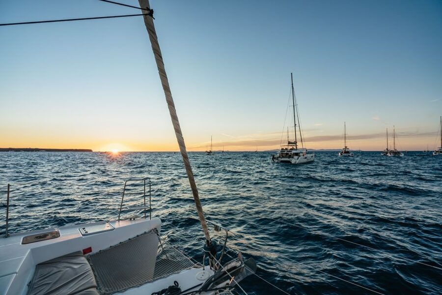 Santorini: Catamaran Caldera Cruise with Meal and Drinks - Indian Rock and the Venetian Lighthouse: the quick photo sequence that actually matters