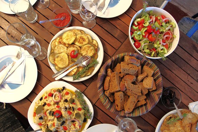 Santorini Family Farm Food & Wine Tour with Cooking Class - Megalochori Village: The Kadounia Stone Maze Walk