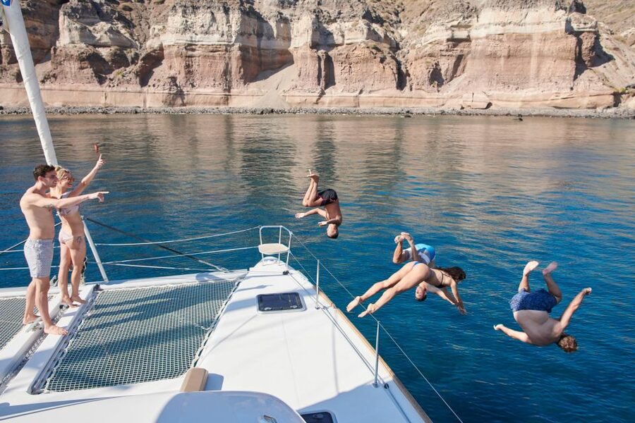 Santorini Gold Catamaran Cruise with Snorkel, BBQ & Open Bar - Getting To Vlychada Marina Without Stress