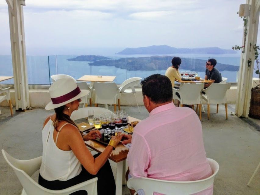 Santorini: Guided Tour to 3 Wineries with Wine Tastings - Stop 3: ANHYDROUS Cellar Door, organic tasting in a garden-like finish