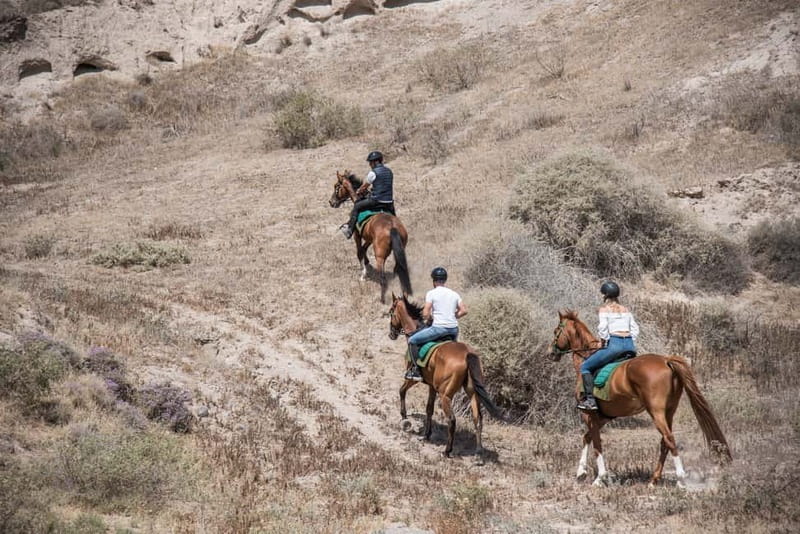 Santorini: Horse Riding Trip to Black Sandy Beach - Caldera Beach Dunes to the Santorini Fields: The First Scenic Shift