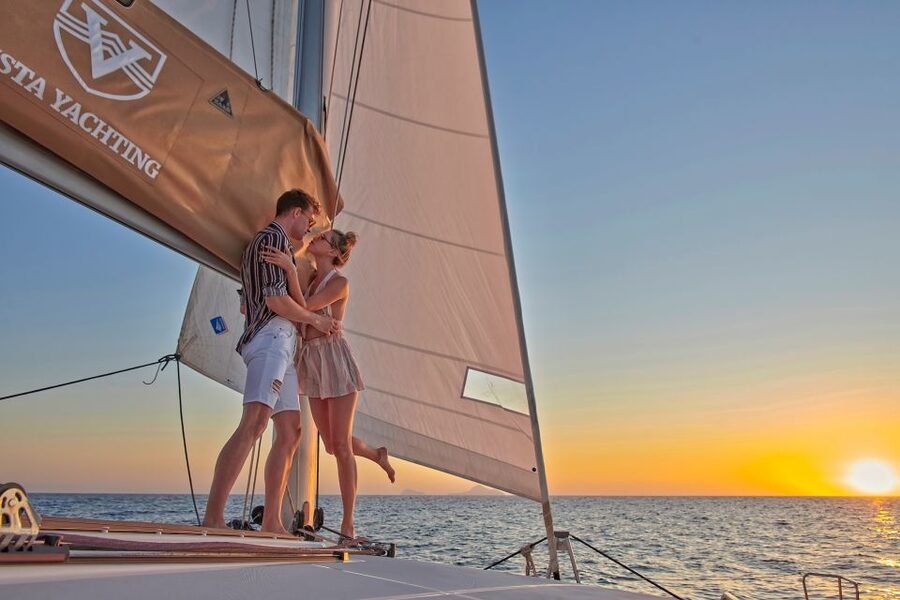 Santorini: Platinum Catamaran Cruise w/ BBQ Meal & Open Bar - Pickup in Santorini, and Why It Actually Matters