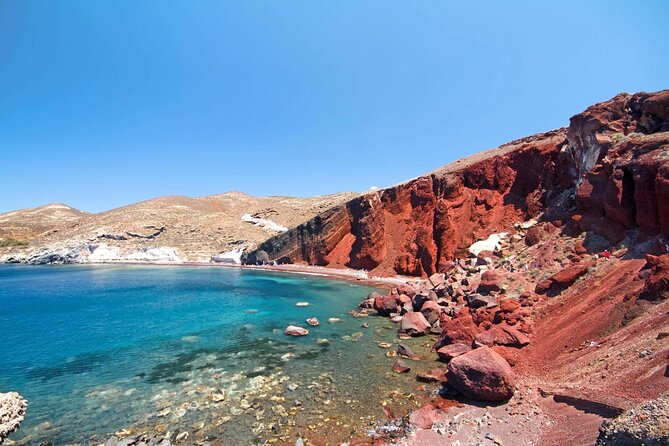 Santorini Popular Destinations - Red Beach and Perivolos: two beaches, two moods, one color story