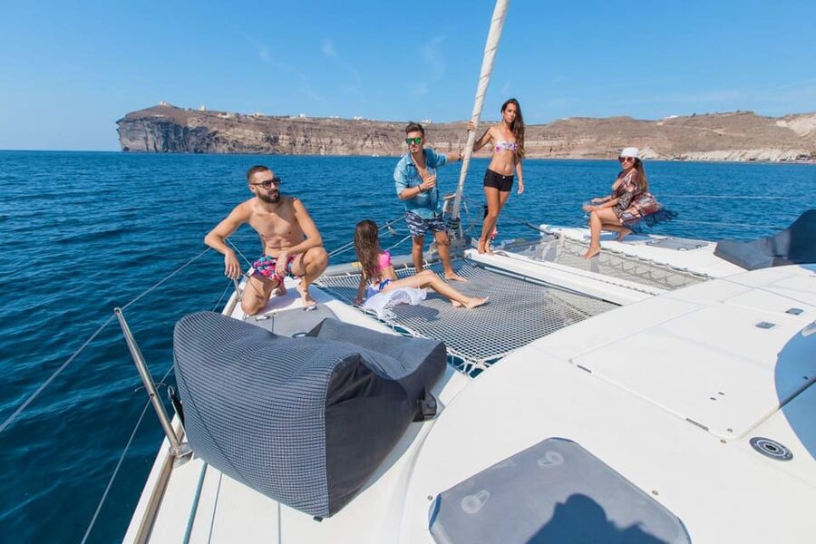 Santorini: Private Catamaran Cruise with Food & Drinks - Free Wi-Fi on the water and why the crew taking photos is a real value