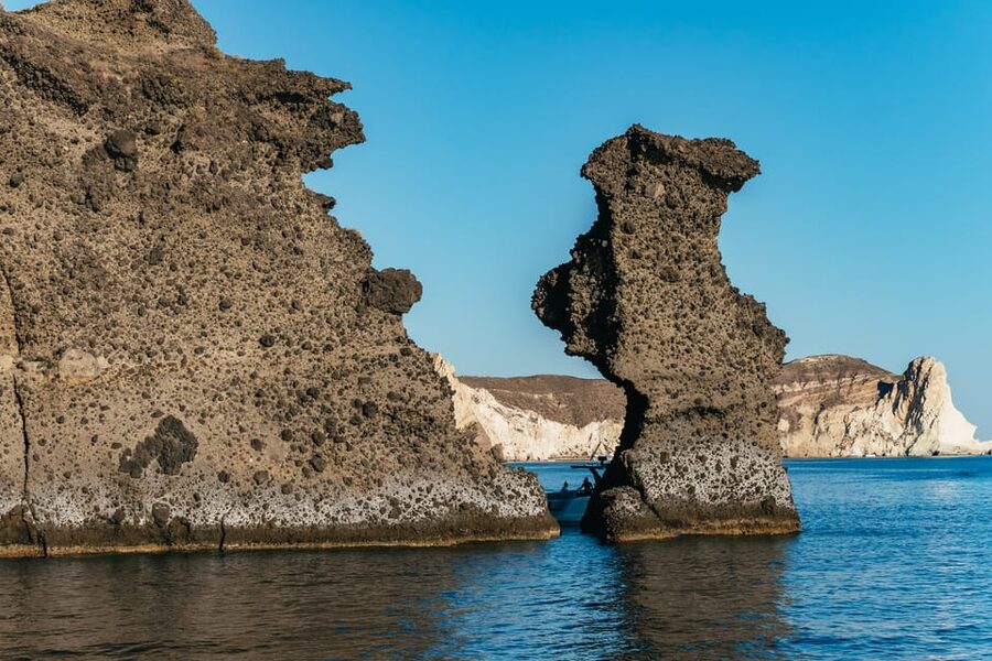 Santorini: Sailing Catamaran Cruise with BBQ and Drinks - Mesa Pigadia Bay BBQ for 1.5 hours of swim, snack, repeat