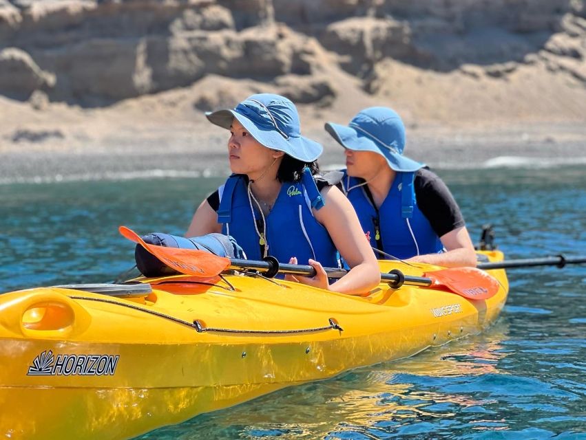 Santorini: Sea Caves Kayak Trip with Snorkeling and Picnic - What you should bring for comfort and real success