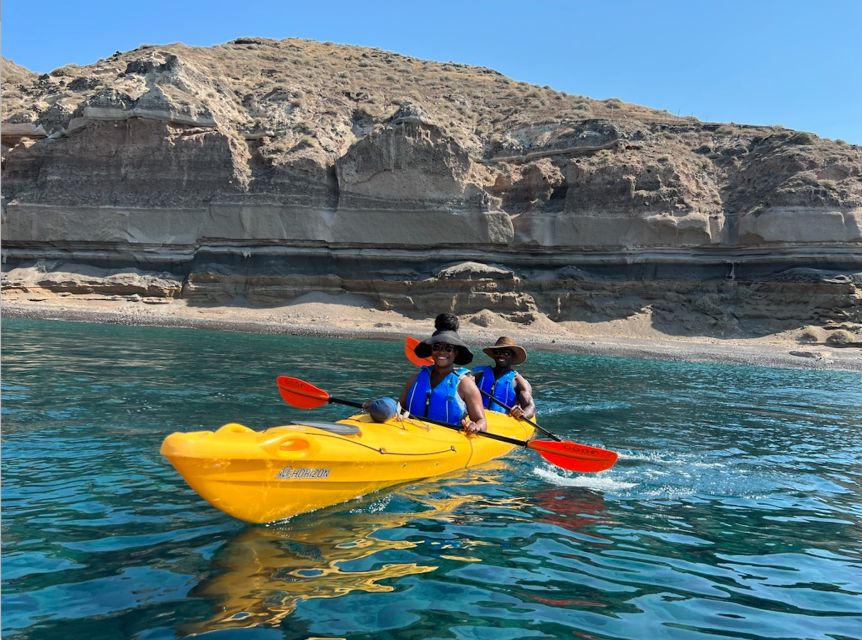 Santorini: Sea Caves Kayak Trip with Snorkeling and Picnic - Small group pacing with guides like Kalliopi