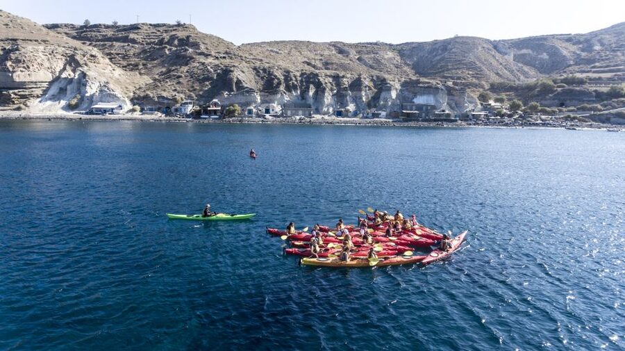 Santorini: Sea Kayaking with Light Lunch - Black Beach to Black Mountain: the cave and the Akrotiri Lighthouse area
