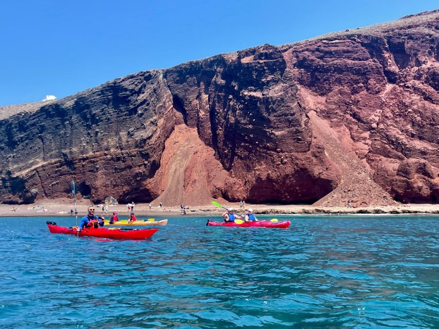 Santorini: South Sea Kayaking Tour with Sea Caves and Picnic - Red Beach, Kampia Beach Passes, and the Sea Cave Moment
