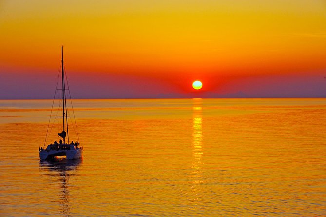 Santorini Sunset Luxury Sailing Catamaran Cruise with BBQ, drinks, transfer - Price and what you actually get for about $133