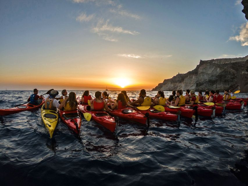 Santorini: Sunset Sea Kayak with Light Dinner - A Santorini Sunset From the Water, Not the Crowds