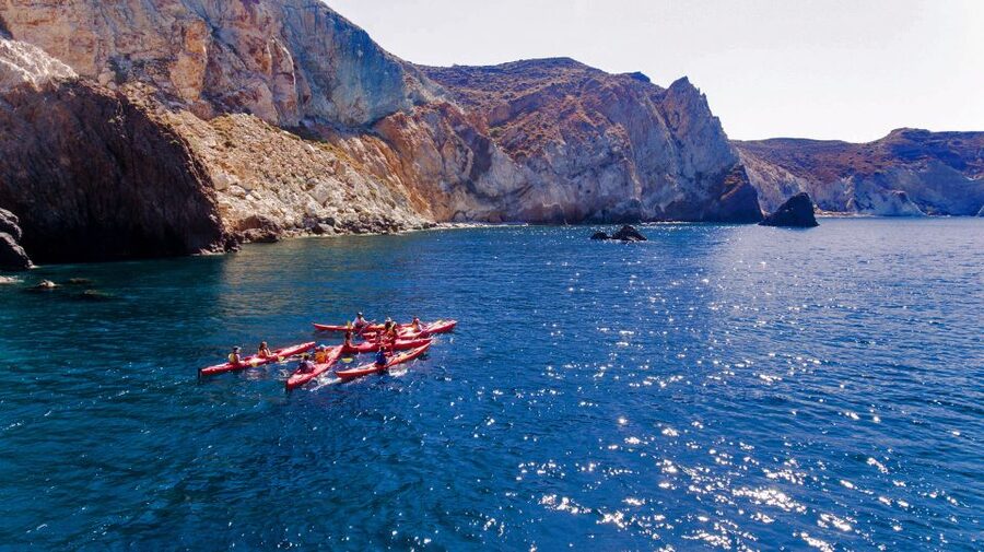 Santorini: Sunset Sea Kayak with Light Dinner - Traditional Greek Dinner, Including Veggie Care
