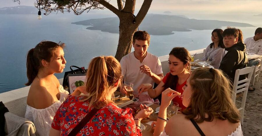 Santorini: Sunset Walking Tour with Local Food and Drinks - Pink Sophia Maria Tea: A Soft Landing Before the Sunset Push