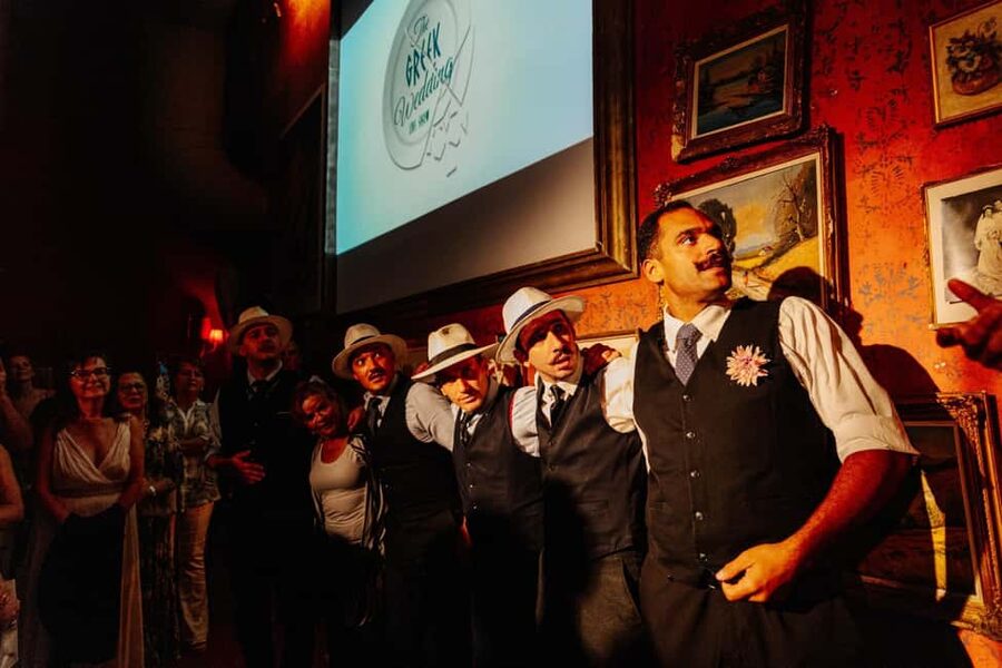 Santorini: The Greek Wedding Show - The courtyard performance: live music right next to your table