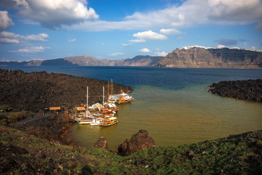 Santorini: Thirassia Islands and Volcano Guided Cruise - Thirassia Island: beach time and Manolas village, 2 different ways to spend it