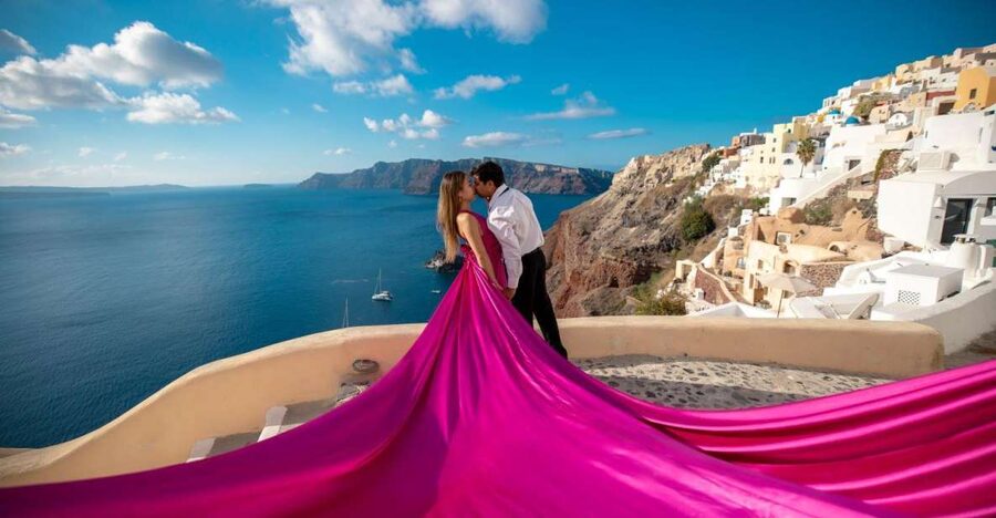 Santorini: Unique Flying Dress Photoshoot Experience - Flying Dress in Oia: What the 1-Hour Session Really Delivers