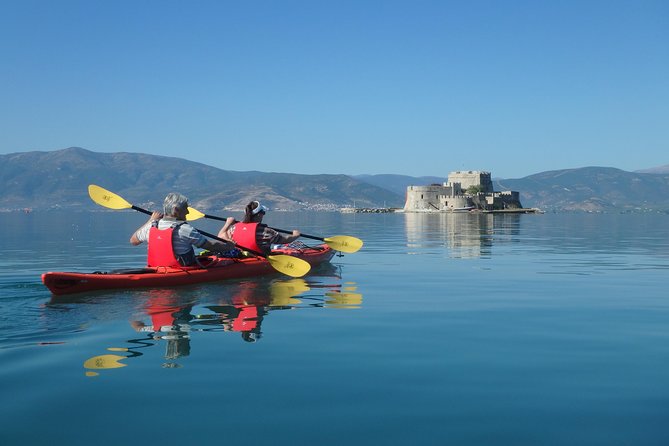Sea Kayak Nafplio - Medieval Castles Tour - Palamidi Fortress at 280 meters, the king view under sheer cliffs