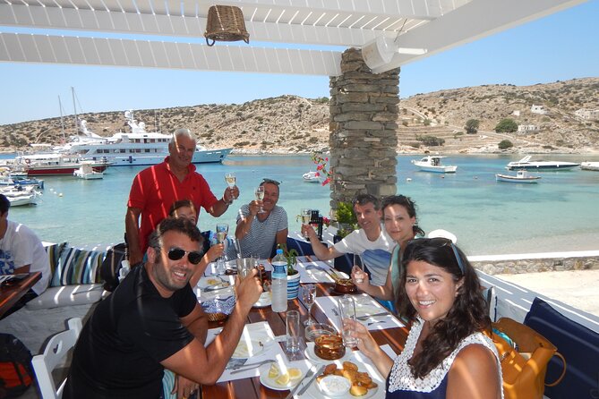 Semi-private Antiparos & Caves Blue Lagoon OR Rina Cave & Small Cyclades - What the day feels like onboard, from snacks to sailing lessons
