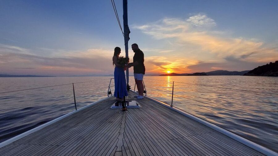 Skiathos: Full-Day Sailing Cruise with Lunch - Argos Beach and Dasia sea caves, when weather allows