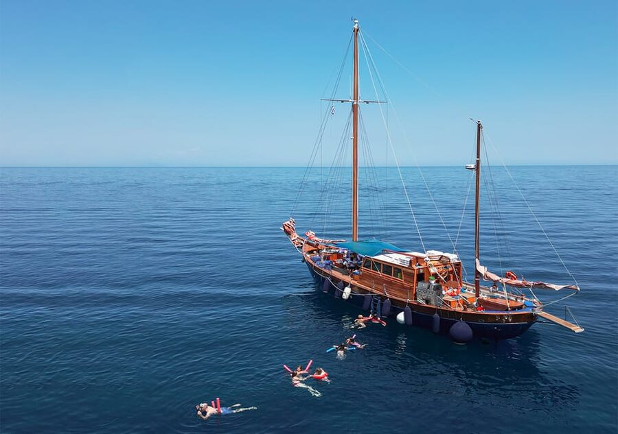 Skiathos: Wooden Sailboat Full- or Half-Day Trip with Meal - Swim Stops Around Skiathos: What Each One Is For