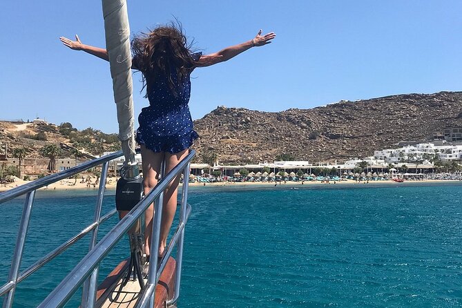Sunset Sail Cruise to Rhenia, Mykonos Beach Safari, Dinner&Drinks - The beach-safari route: famous names, best viewed from sailing speed