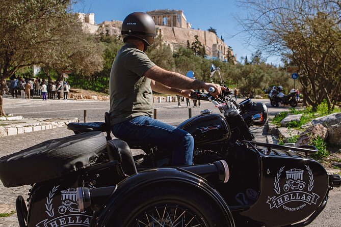 VIP Private Guided Tour of Athens Acropolis & Plaka in a Sidecar - Pickup at Your Hotel, Helmet On, Phone Charged