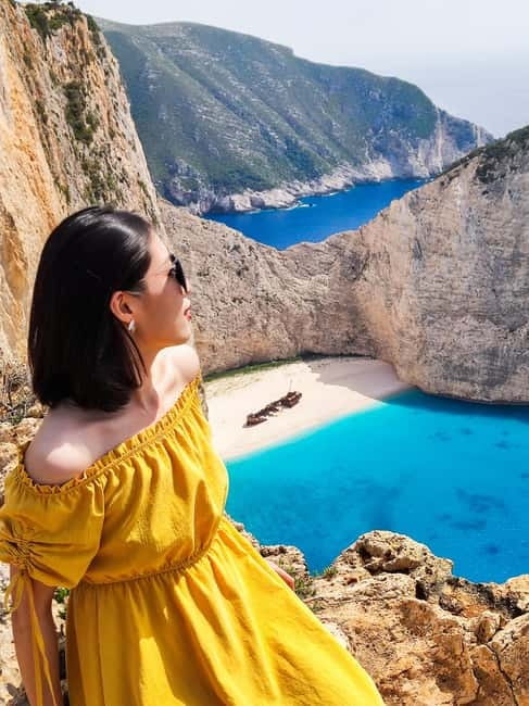 Zakinthos: Shipwreck Beach and Blue Caves Land and Sea Tour - Bochali viewpoint to Xygia sulfur beach: start scenic, end up in warm, weird water