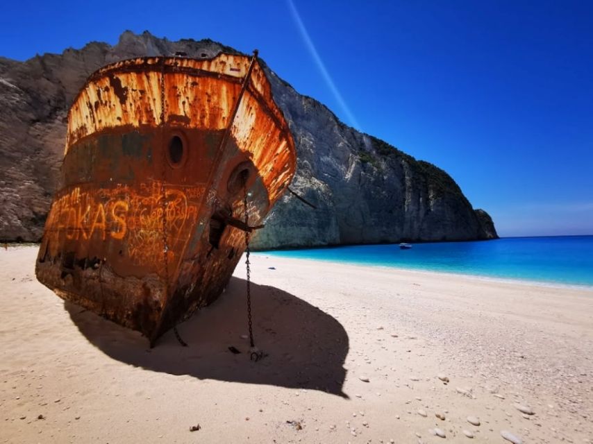 Zakynthos: early morning Shipwreck,Blue Caves and view point - Sfogio Beach snorkel break: a quieter shoreline stop